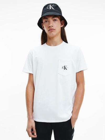 Calvin Klein Ruhák HU490902 | Calvin Klein Organic Cotton Logo Férfi Póló Világos Fehér